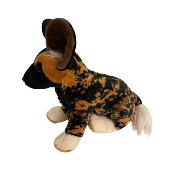 Wild Republic African Wild Dog Stuffed Animal Plush 12" 2017 Black Orange - Picture 7 of 7